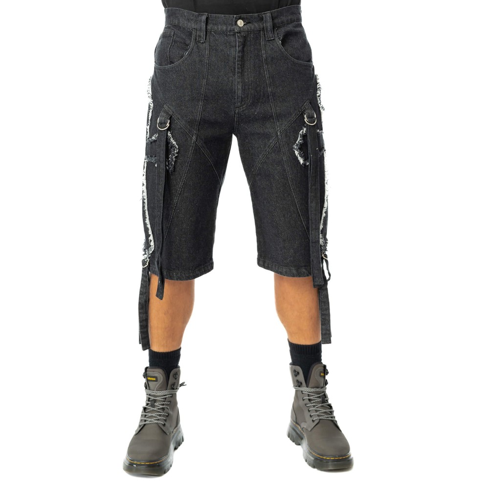 Poizen Industries - Crux Noctis Stonewash Shorts - Black